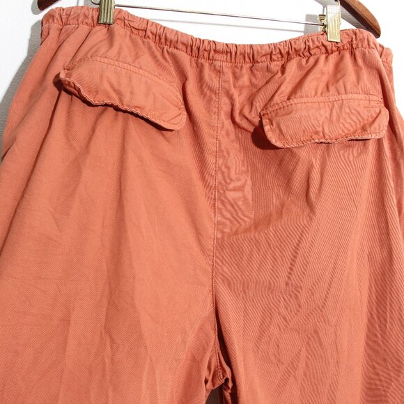 Free People Myrrh Terracotta Orange Parachute Pants Ruched Slouchy Cotton Medium - Picture 12 of 16